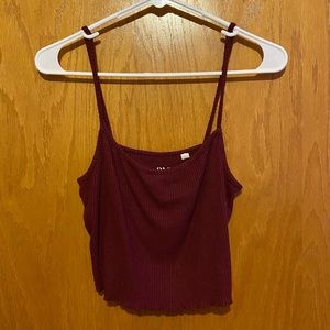 Burgundy tank top crop top from pacsun